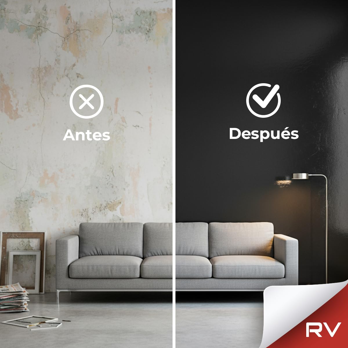 Revestimiento de Vinilo Autoadhesivo Profesional para Pared, Puertas, Muebles, Cocina y Baños – Negro Alto Brillo KST1801 – Sin Obra – Alta Resistencia – Envío desde España - 62 x 300 cm