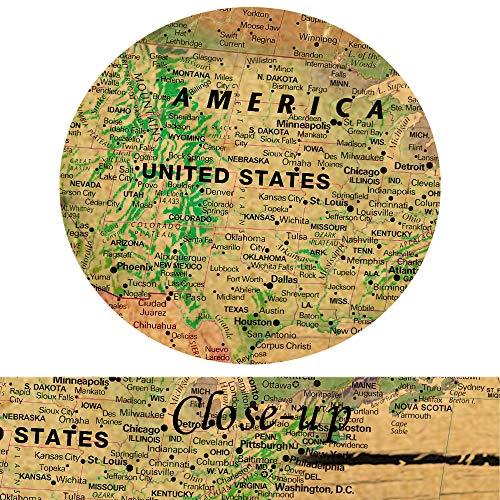 Kreative Arts - World Map Canvas Art - Premium Canvas Art Print - Large Colorful Wall Art Deco - Canvas Picture Stretched On Wooden Frame As Modern Gallery Artwork #TOP4