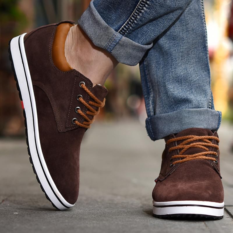 Men Elevator Sneakers Invisible Height Increasing 2.4 Inches Taller Elevator Sports Women Mesh Breathable Outdoor Lace up Fashion Shoes Coffee404