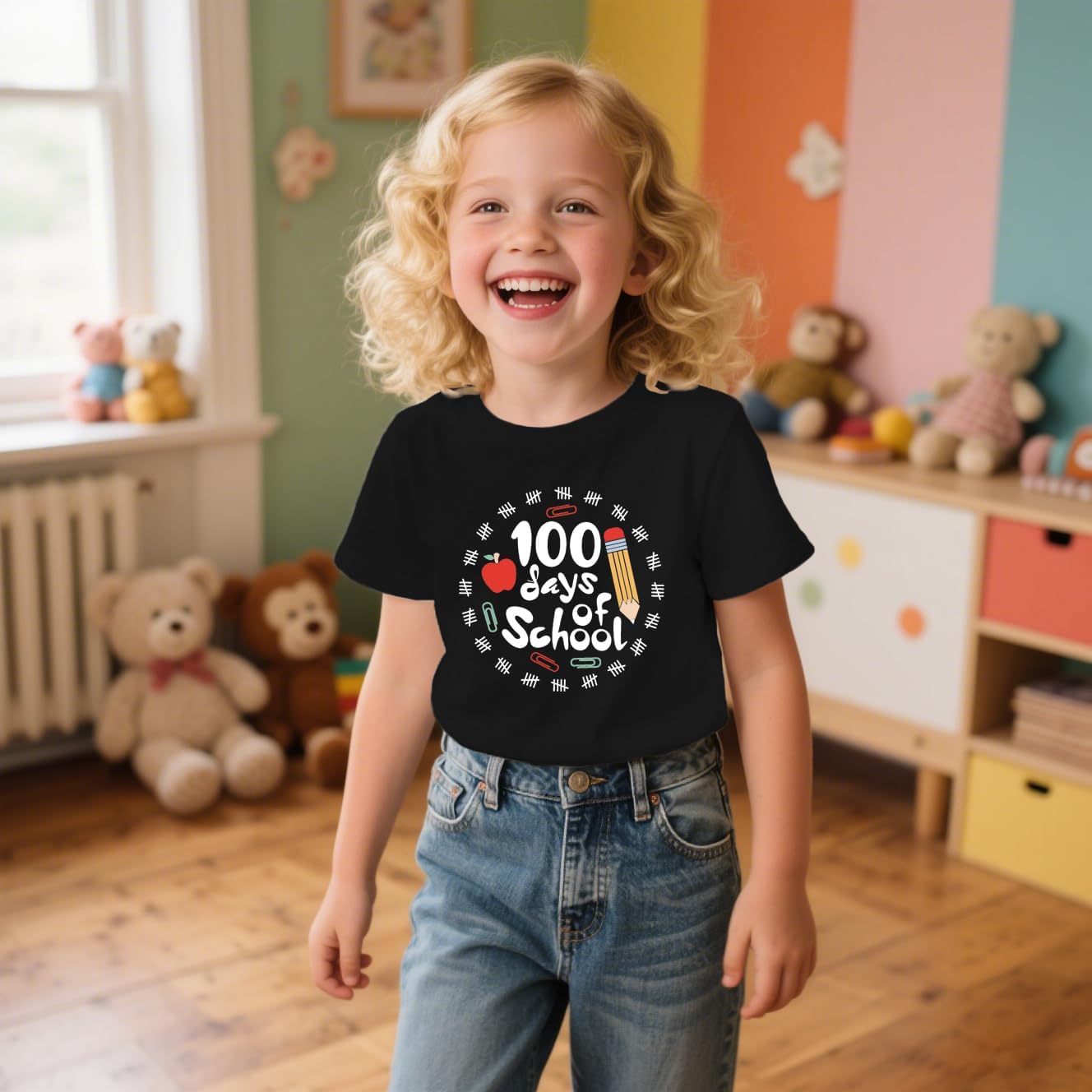 Kids 100 Days of School Shirt 100th Day of School T-Shirts for Students Boys and Girls Student Tee Tops - Image 4
