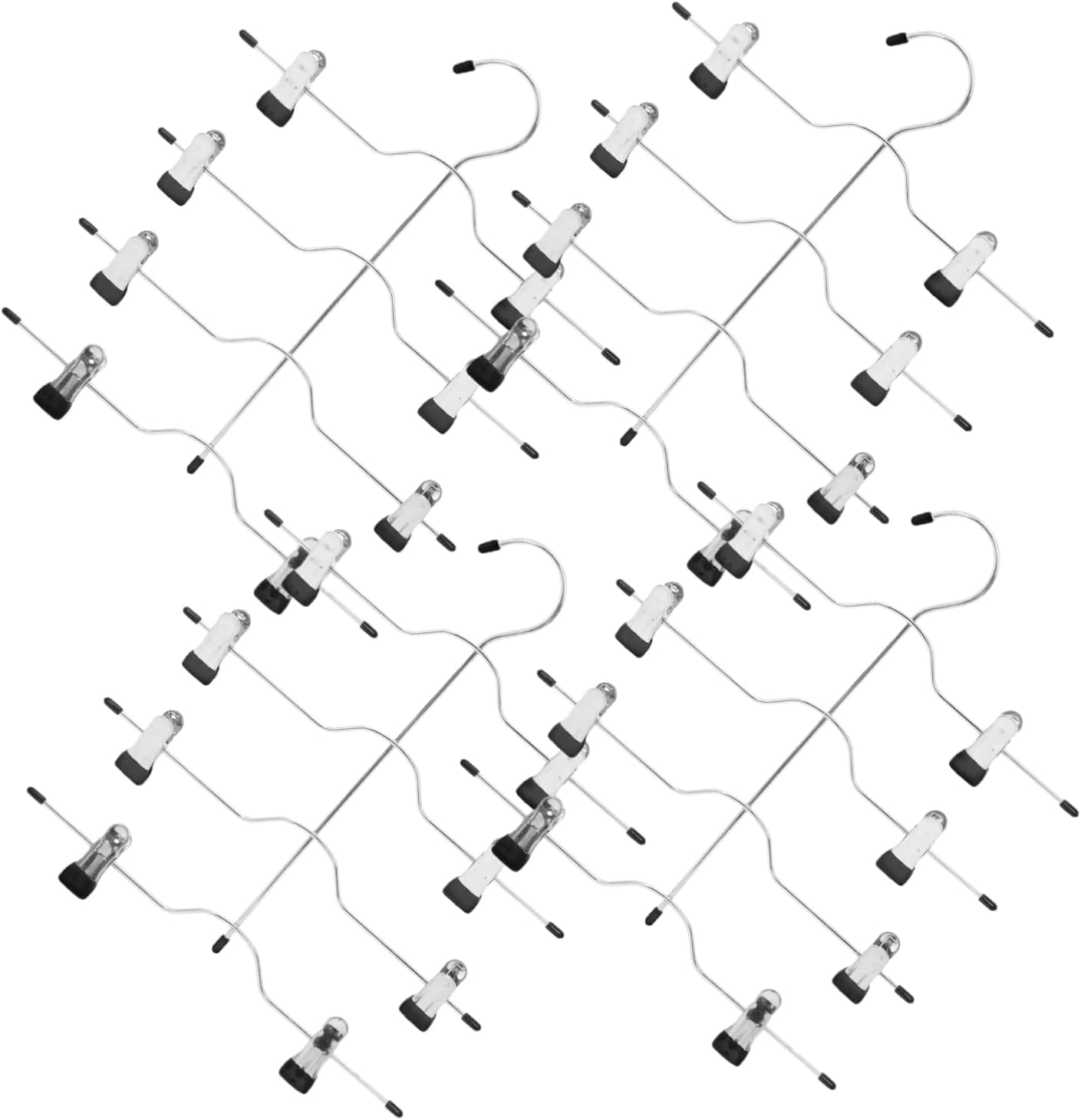 4PCS Multi-Functional Pants Hangers with Clips Space Saving 4-Tier Skirt Hanger for Clothes Anti-Skid Design for Skirts and Pants