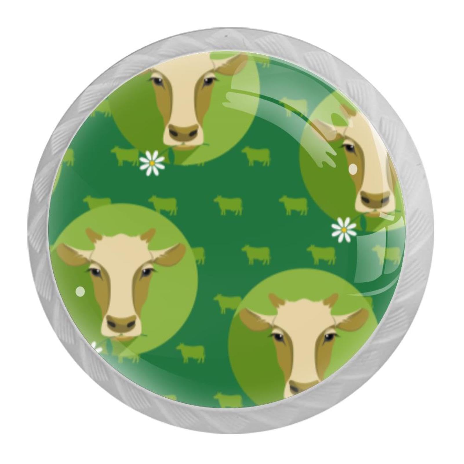 Tqmspg Multi02 4 Pieces Drawer Pulls Animal Cows Door Knobs Dresser Handles For Kitchen Wardrobe Cupboard Hardware Furniture