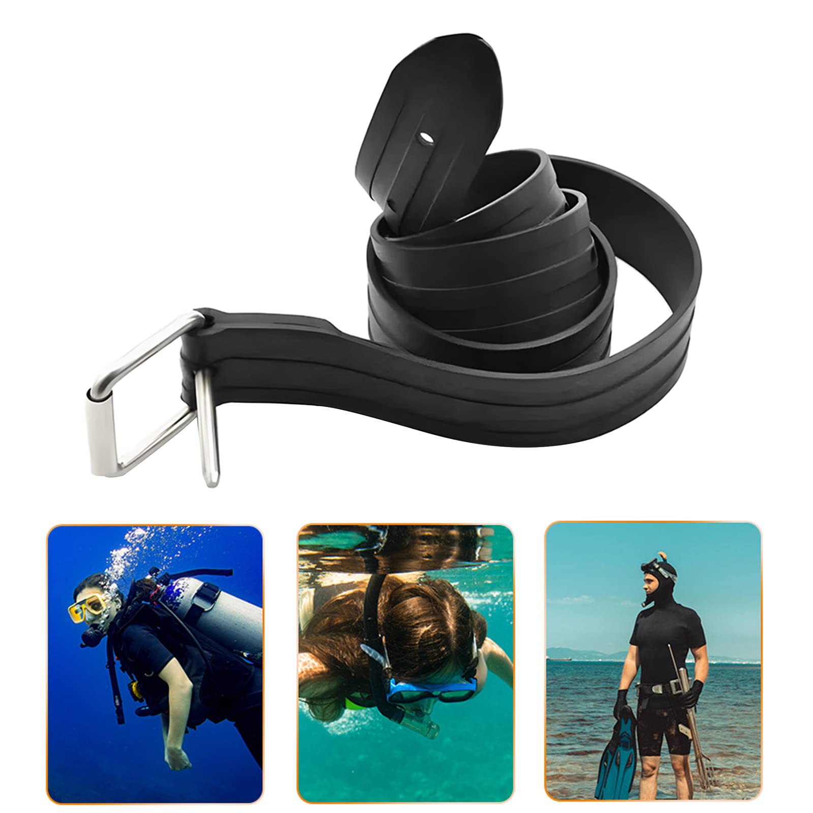 Cinturón de peso resistente ajustable para esnórquel, cintura de goma con hebilla de acero inoxidable, hebilla de goma para buceo para hombres y mujeres