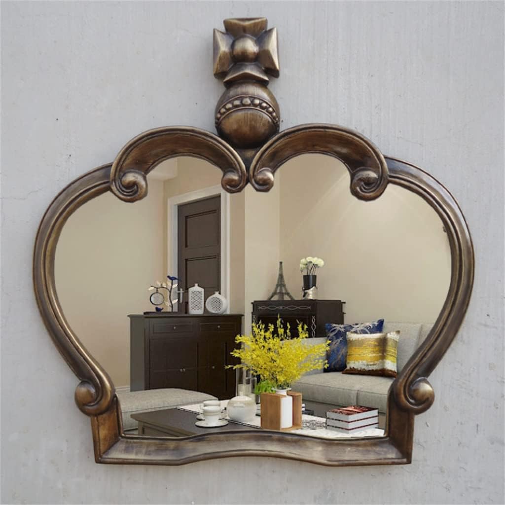 Antique Golden King Crown Shaped Makeup Metal Bathroom Vintage Room Decor(Bronze)