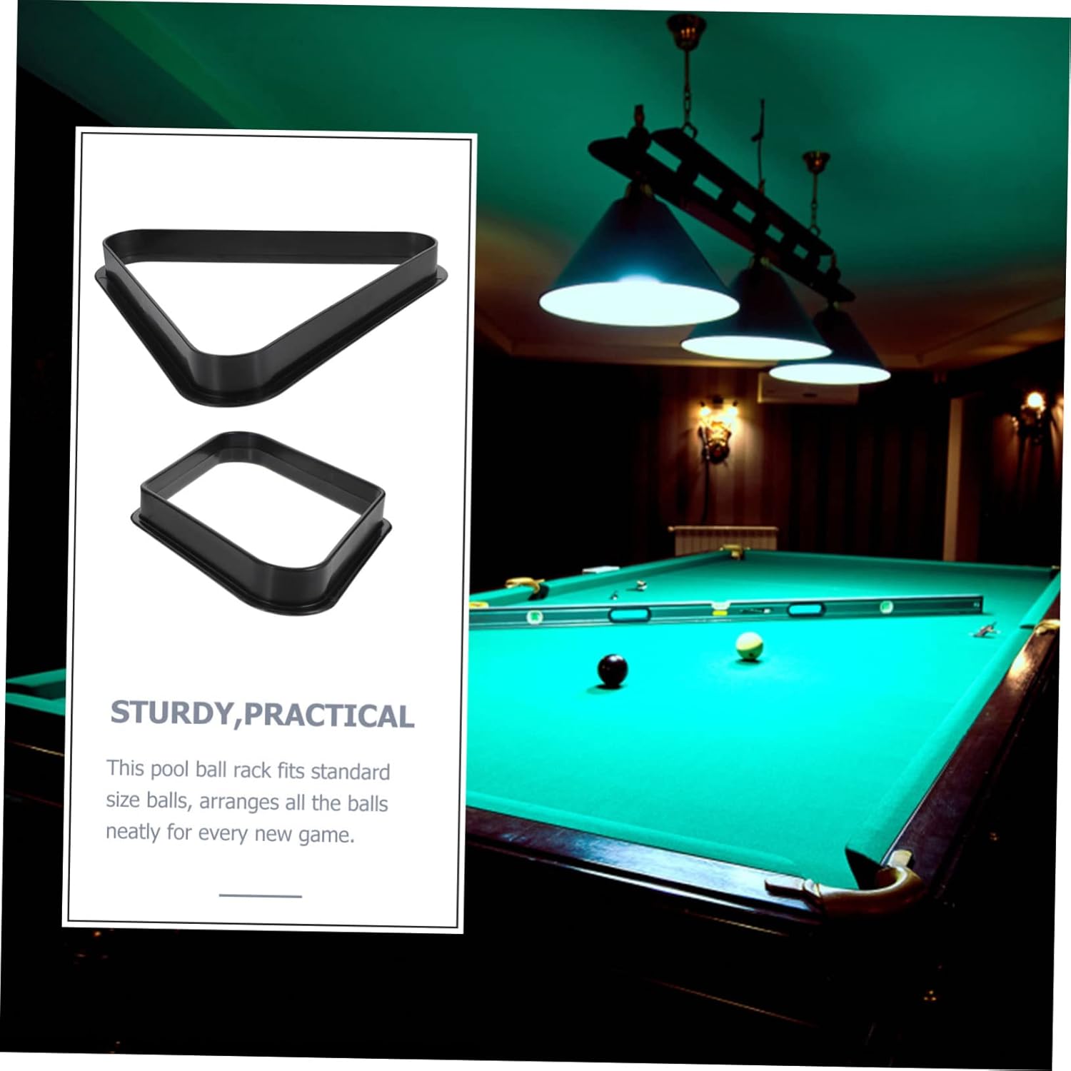 3sets 2pcs Pool Triangle Rack Durable Plastic Billiards Ball Holder for Standard Balls Easy to Use Organizer for Pool Tables Design 2pcs*3