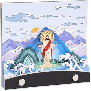 3D Calendar 2026 Memo Pad Notepad, Tear Away Desk Calendar for Daily Planner,Desk Decorations for Office & Home with Gift Box Blue God