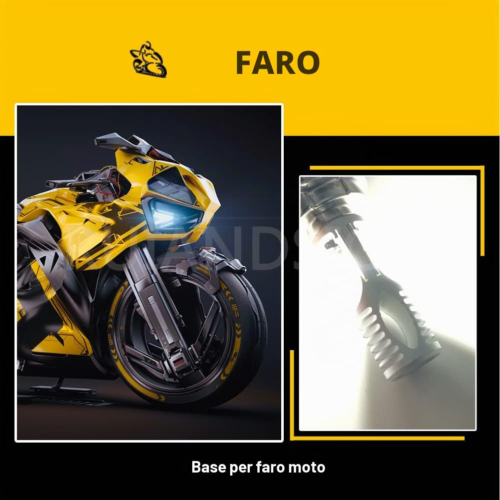 Ruiandsion 2 pezzi P26S Lampadina LED per faro moto, AC/DC 9-85V, bianca, COB, 4 chip SMD LED, per faro moto, senza polarità