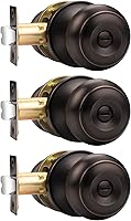 Vista 20 de Probrico Pomo de privacidad para puerta de dormitorio, pomos de puerta interior sin llave para baño, bronce aceitado, paquete de 2
