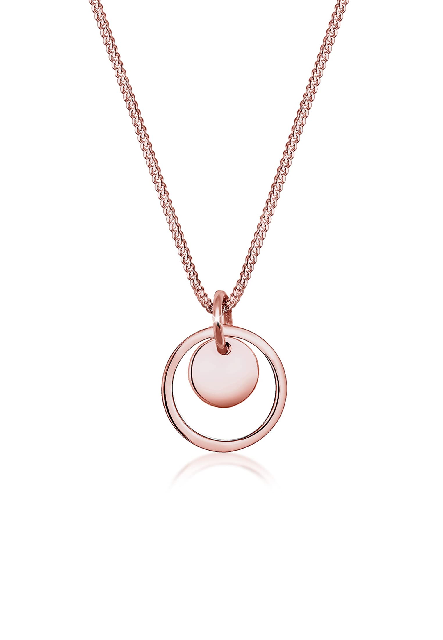 Elli Women Circle Geo Trend 925 Sterling Silver Gose Gold Plated