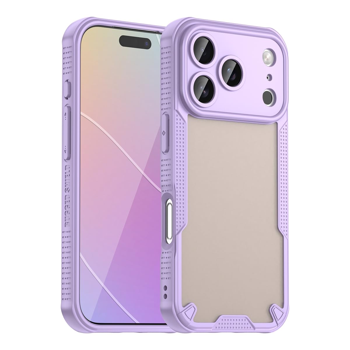 Coque iPhone 17 Pro antidérapante violette avec verre trempé écran - 8