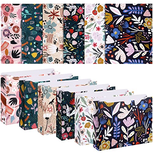 Harloon 48 Pcs Floral File Jackets 2 Inch Colored Expanding File Folders Jacket Letter Size Decorative File Folders With Reinforced Straight Cut Tab For School Office Home 6 Styles #TOP13