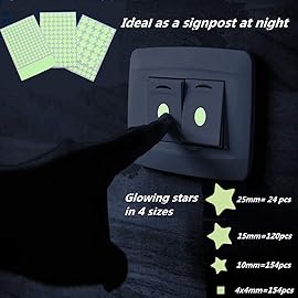 Glow in The Dark Stars Wall Stickers,Ceiling Star,Glowing Stars for Ceiling and Wall Decals,Perfect for Kids Bedroom,Wall,Room Decor,Party Birthday Gift(452Pcs, Blue)