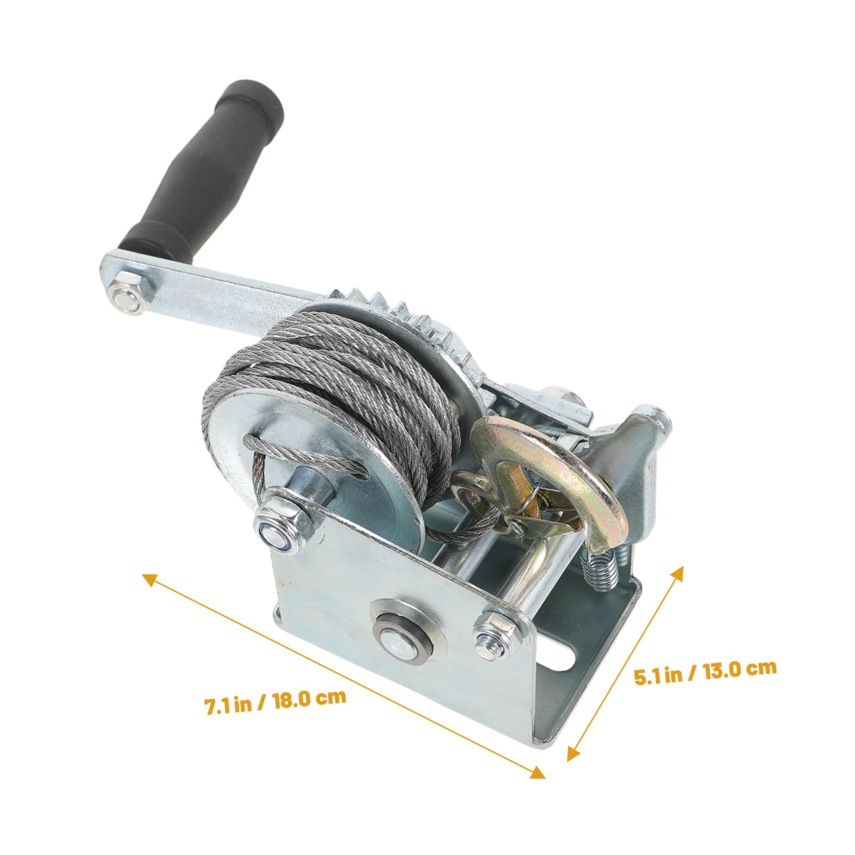 TIDTALEO 500lbs Heavy Duty Manual Winch with Steel Cable Compact Hand Crank Towing Winch for Trailers Boats and Atvs Efficient Portable and Easy to Use