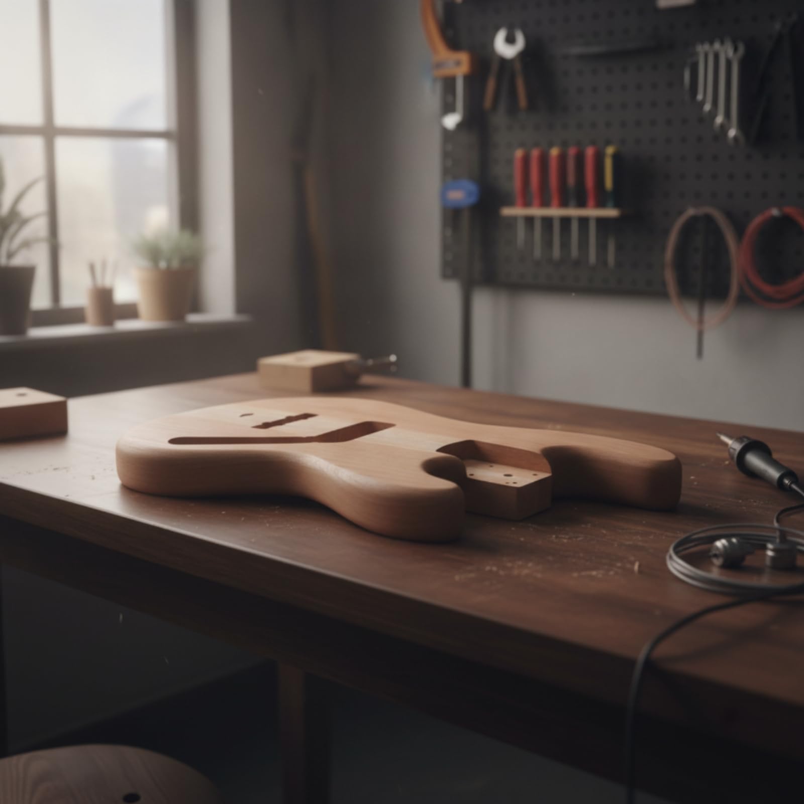 Corpo Chitarra in Legno di Okumé Sagomato Corpo Chitarra Fai da Te Opaco Legno per Chitarristi