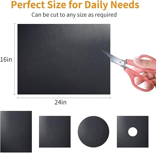 Miniatura 5 de Revestimientos de horno para la parte inferior del horno, paquete de 3 forros de horno antiadherentes grandes de 17 x 25 pulgadas de grosor para la