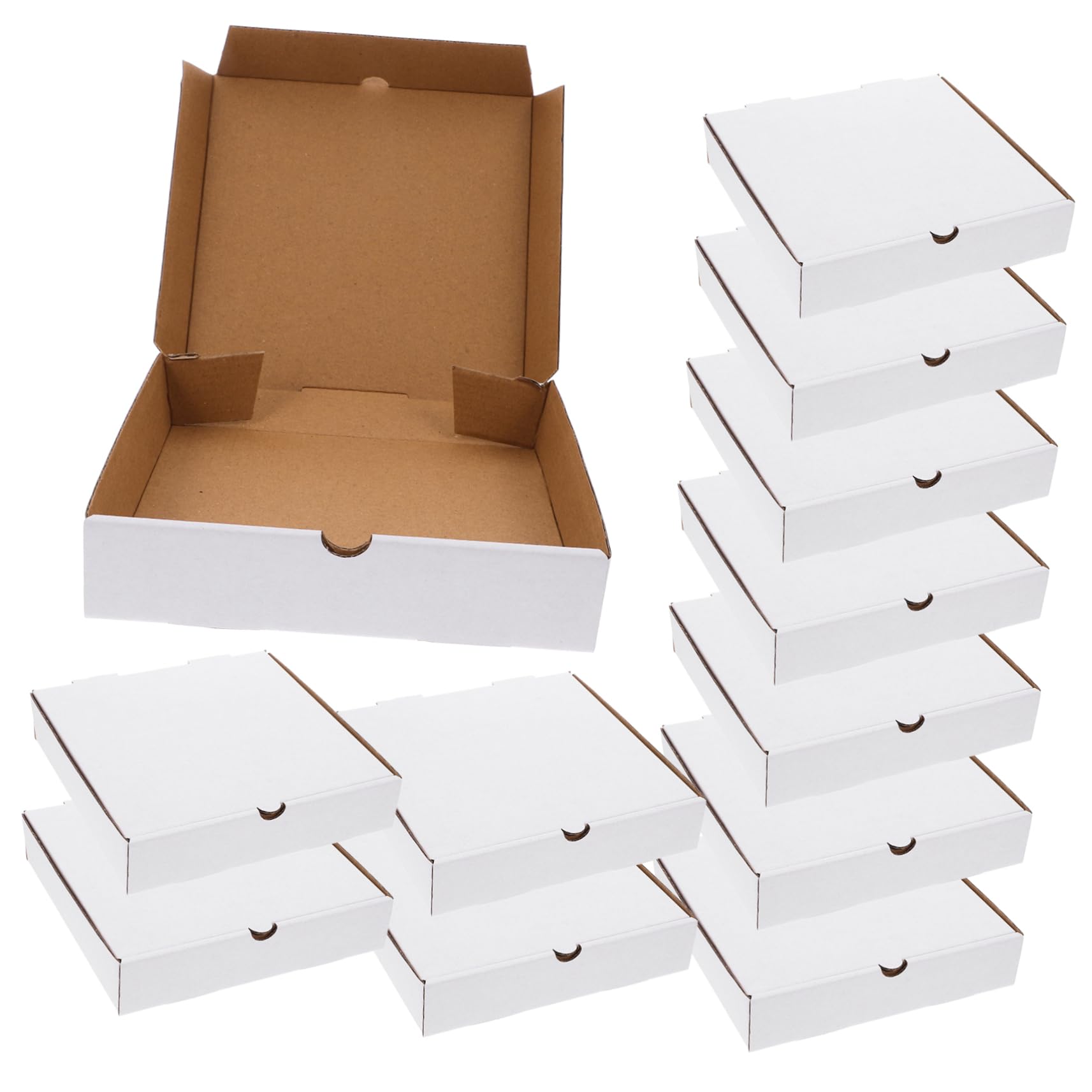 VALICLUD 30pezzi Scatole Per Pizza in Cartone Ondulato Bianco Kraft Pz Resistenti Al Grasso Contenitori Riutilizzabili Per Pizza Da Asporto Torte Biscotti
