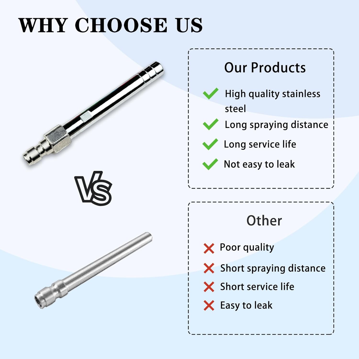Pressure Washer Long Range Chemical Nozzle, Shooter Tip with Colorful Pressure Washer Tips Compatible with Ladder Saver for 1000 to 6000 Psi Pressure Washing, 1/4’’ Quick Connect, 3.5-6 GPM