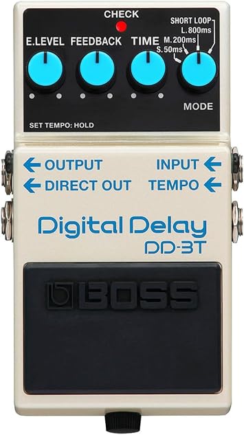 Boss DD-3T Digital Delay Effect Device + FS-7 Foot Switch + Keepdrum Patch Cable 30 cm