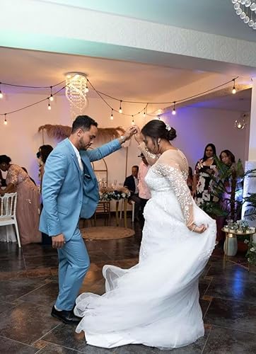 Miniatura 2 de Wangyue Suit Men 3 Piece Wedding Suit Elegant Slim Fit Mens Suits Notched Lapel Blazer Single Breasted Vest and Pants