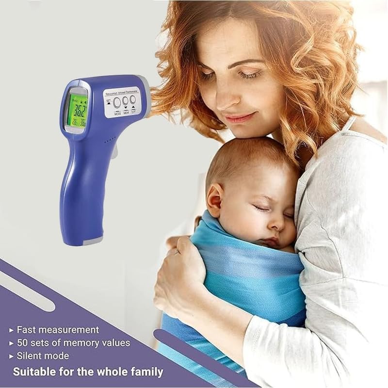 Image of MCP Healthcare Forehead Thermometer, Digital Infrared Thermometer for Childrens, Adults and babies, Pack of 1 (Blue, Plastic)