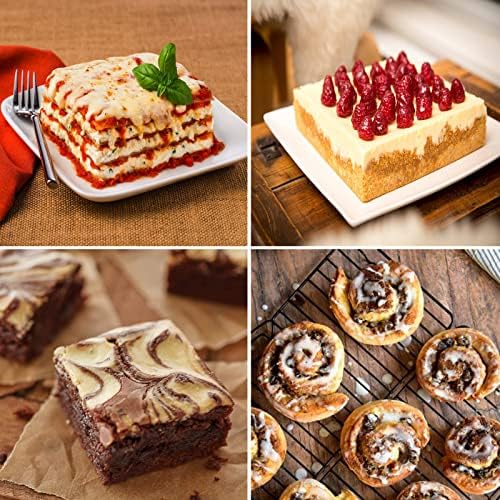 webake Square Cake Tin 8 20 cm Brownie Tin 2 Pcs Silicone Cake Moulds for Baking for Cakes, Bread, Pie, Pancakes, Pizza