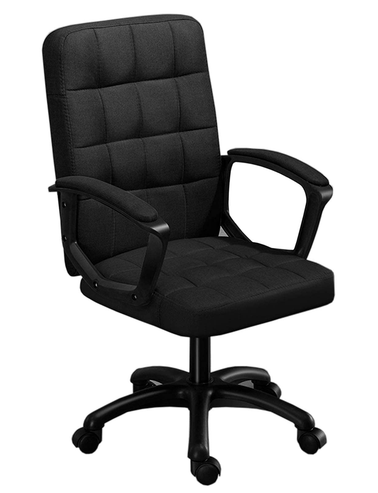 sjdoPulse Silla De Trabajo I Silla De Escritorio Ajustable I Asiento Suave De Cuero Cosido con Giro De 360° I Silla De Oficina para El Hogar para Mujeres, Adultas Y Niñas