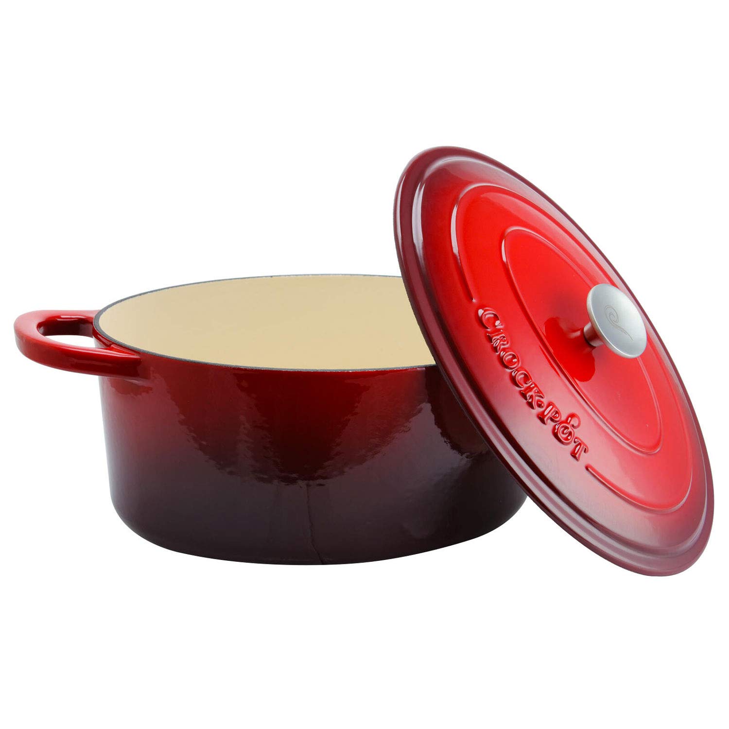 【希少・ヴィンテージ】鋳物ホーロー鍋（ダッチオーブン） レッド Amazon.co.jp: Crock Pot 職人による鋳鉄ほうろう ダッチ オーブン 7