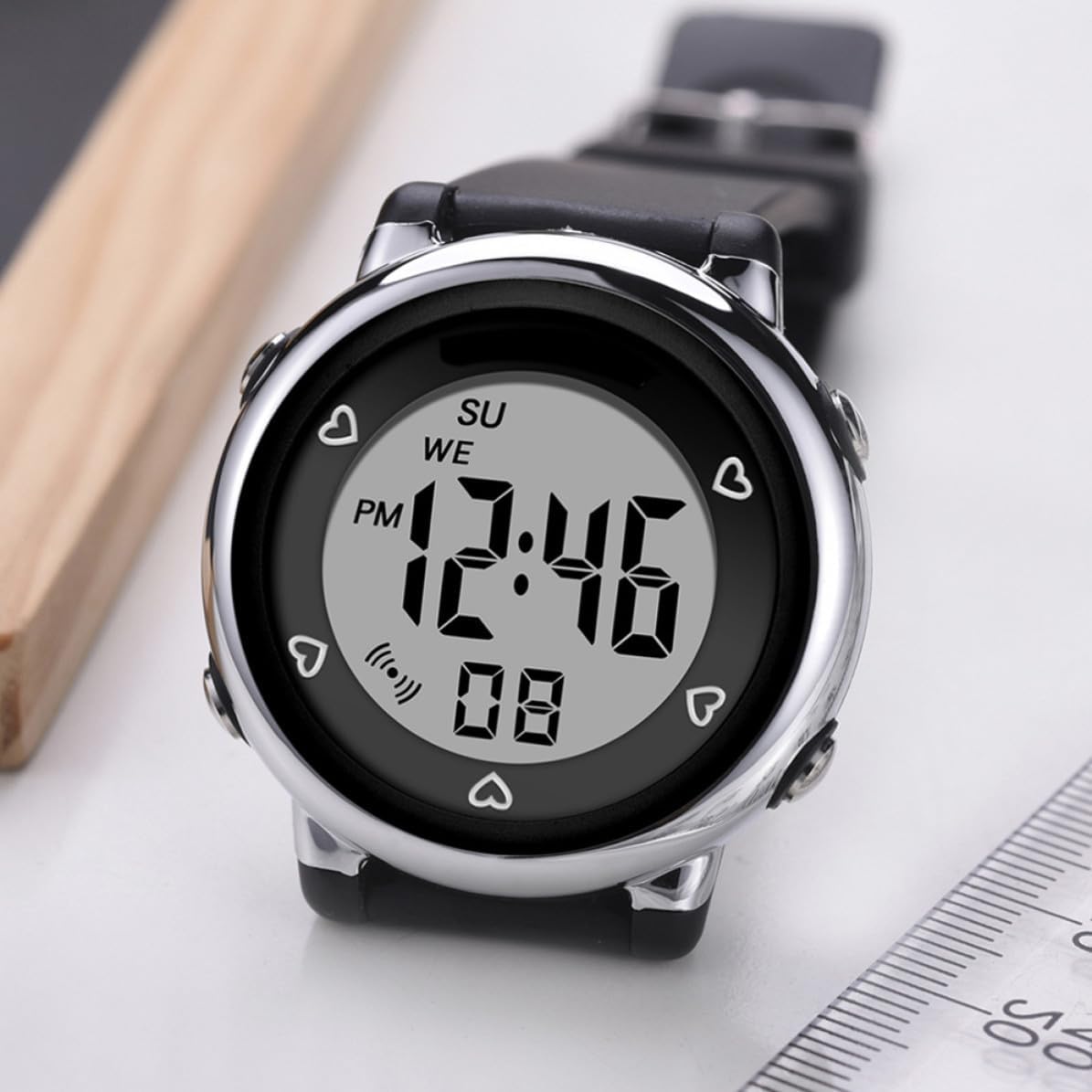 Waterproof Multi-Function Electronic Watch for Boys with LED Luminous Display, 12/24 Hour System, Sturdy Abs and Pu Material, for Night and Dark Place Use