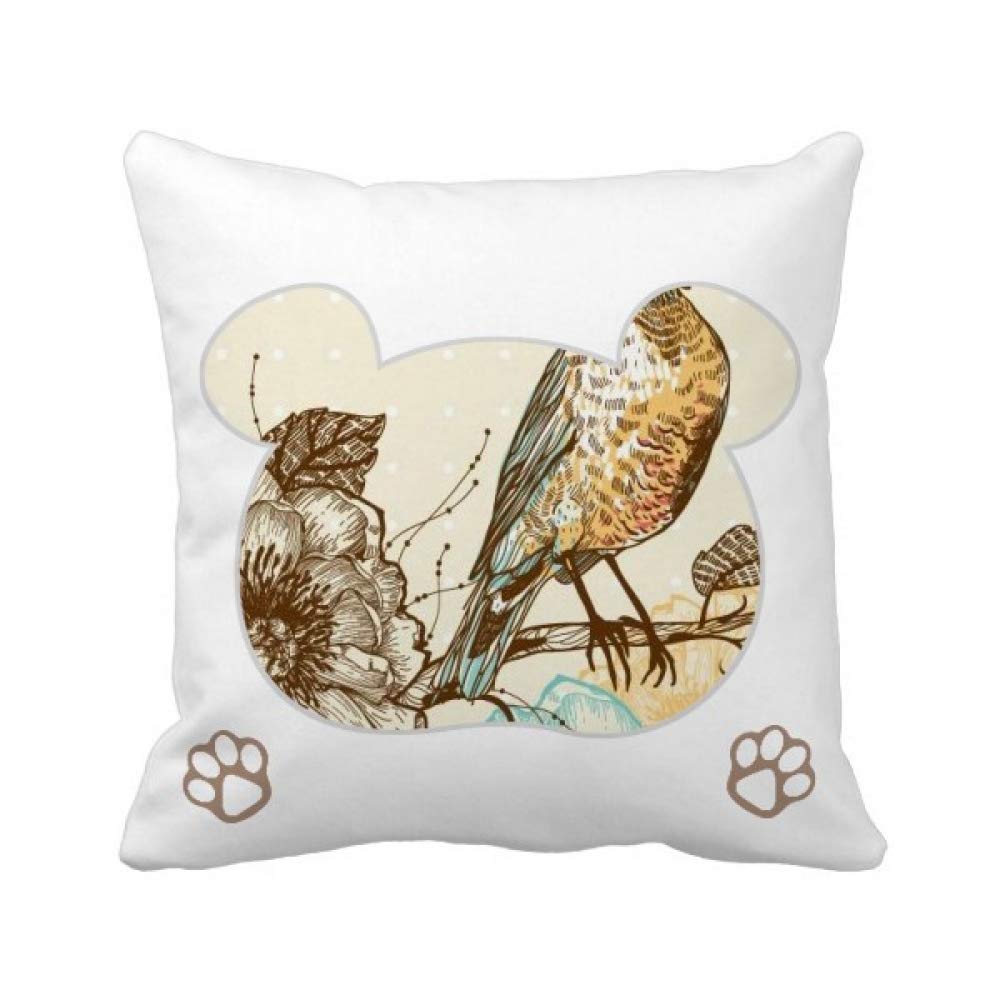Housse de coussin oiseaux et fleurs aux motifs colorés éclatants et zip invisible