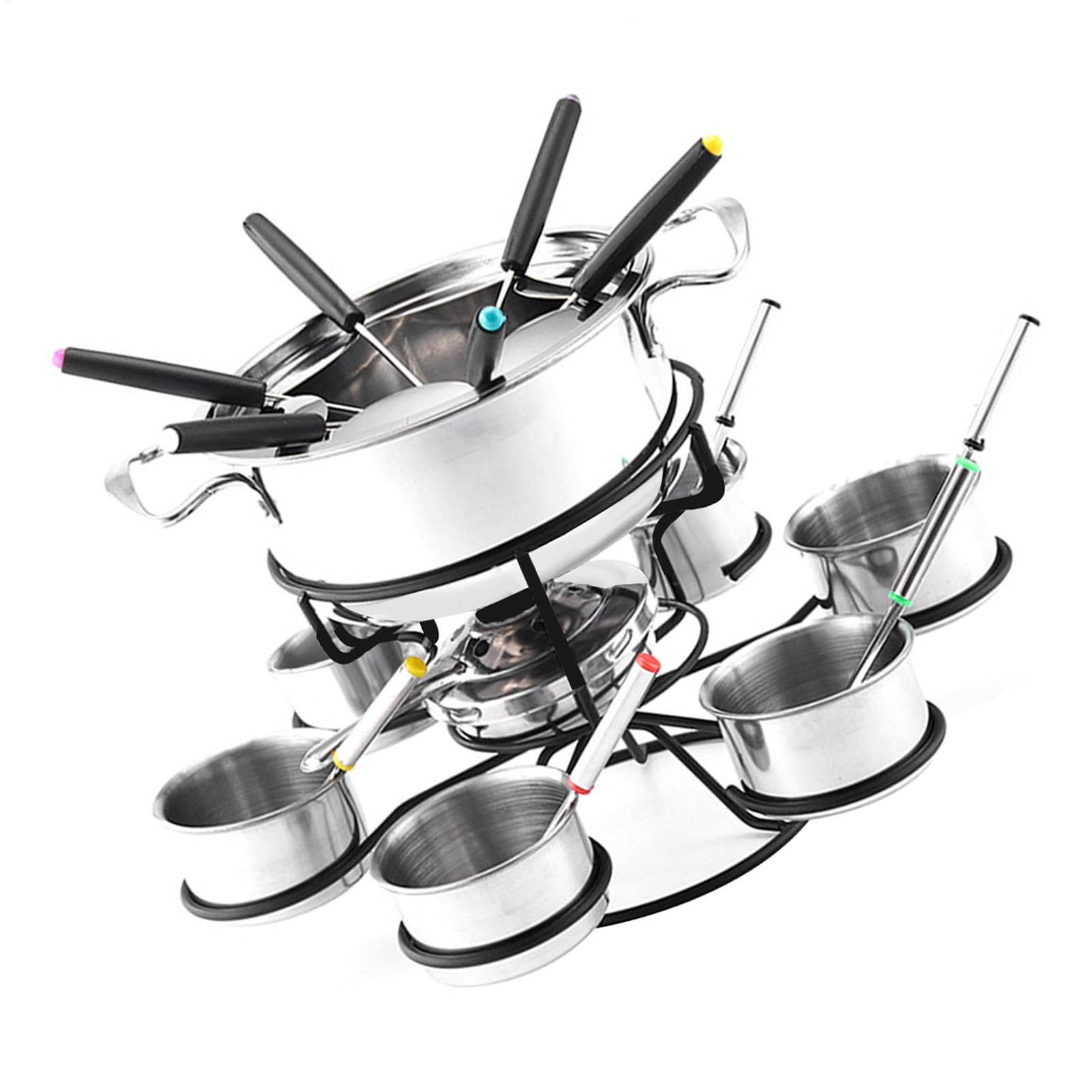 Kit fonduta - Set di pentole elettriche per fonduta, Set di fonduta | Multifunzione | fonduta di Formaggio in pentola Piccola in Acciaio da 21, Set di fonduta Formaggio,