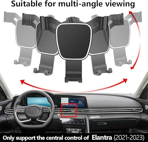 Miniatura 4 de Soporte para teléfono de coche para Hyundai Elantra 2021 2022 2023 2024 2025 2026 SE SEL N Line Limited Elantra Hybrid Auto Accesorios Soporte de