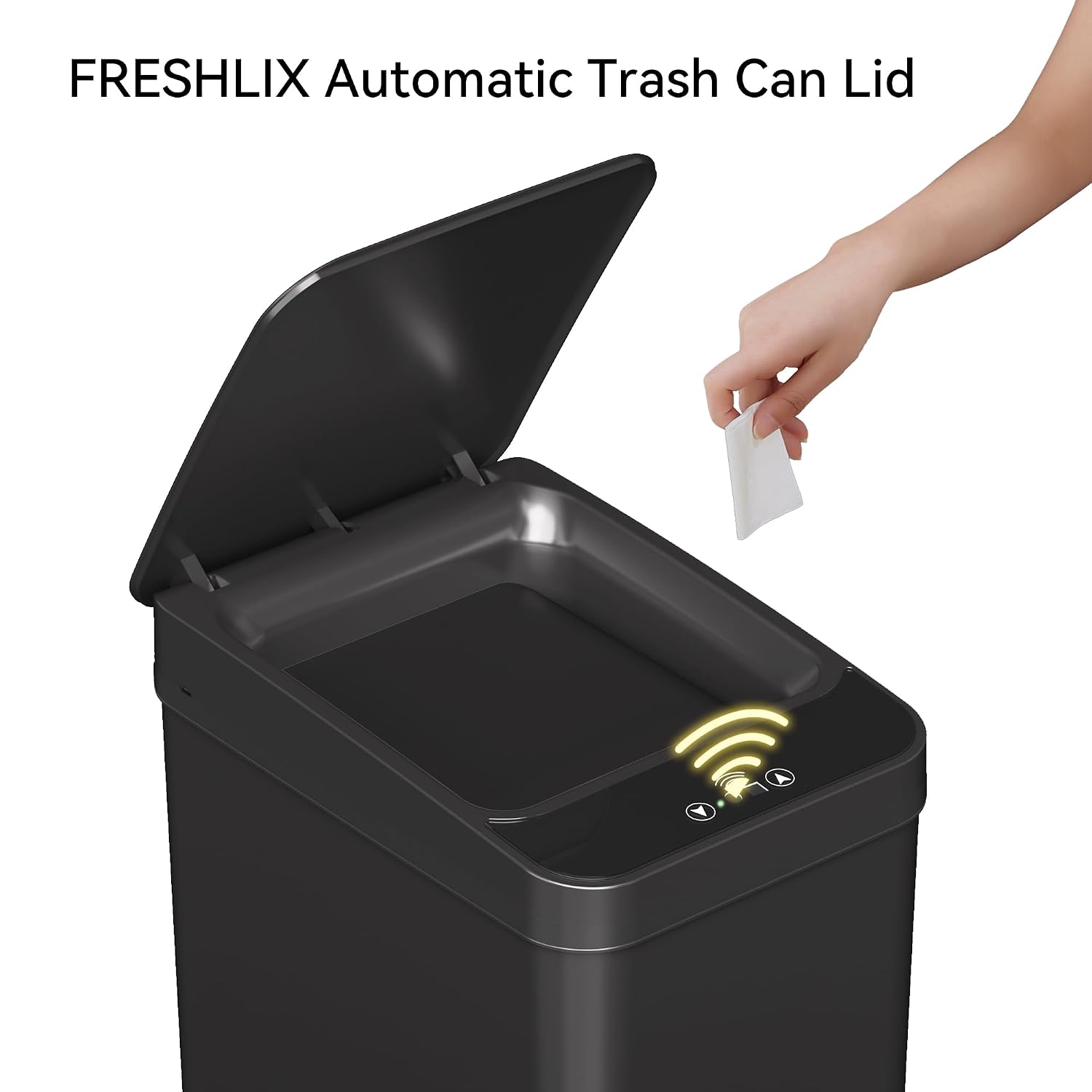 FRESHLIX Replacement Trash Can Lid Compatible with 2.2 x 2.6-Gallon Sensor Trash Can Battery Powered Black