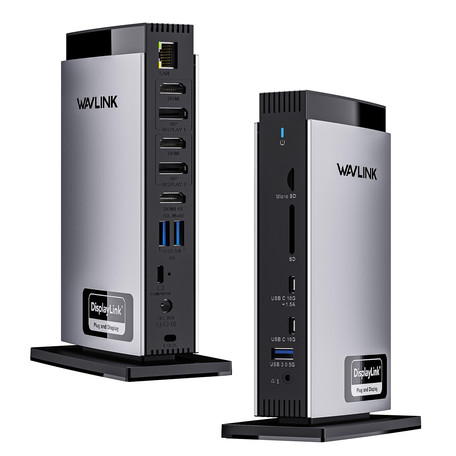 WAVLINK Displaylink Laptop Docking Station con 3 HDMI, USB C Dock Triplo Display 4K@60Hz, 100W di ricarica per M1 M2 M3 M4 M5 Mac/Windows, 2DP, 5 porte USB, 1Gbps Ethernet, Compatibile con MacBook Neo
