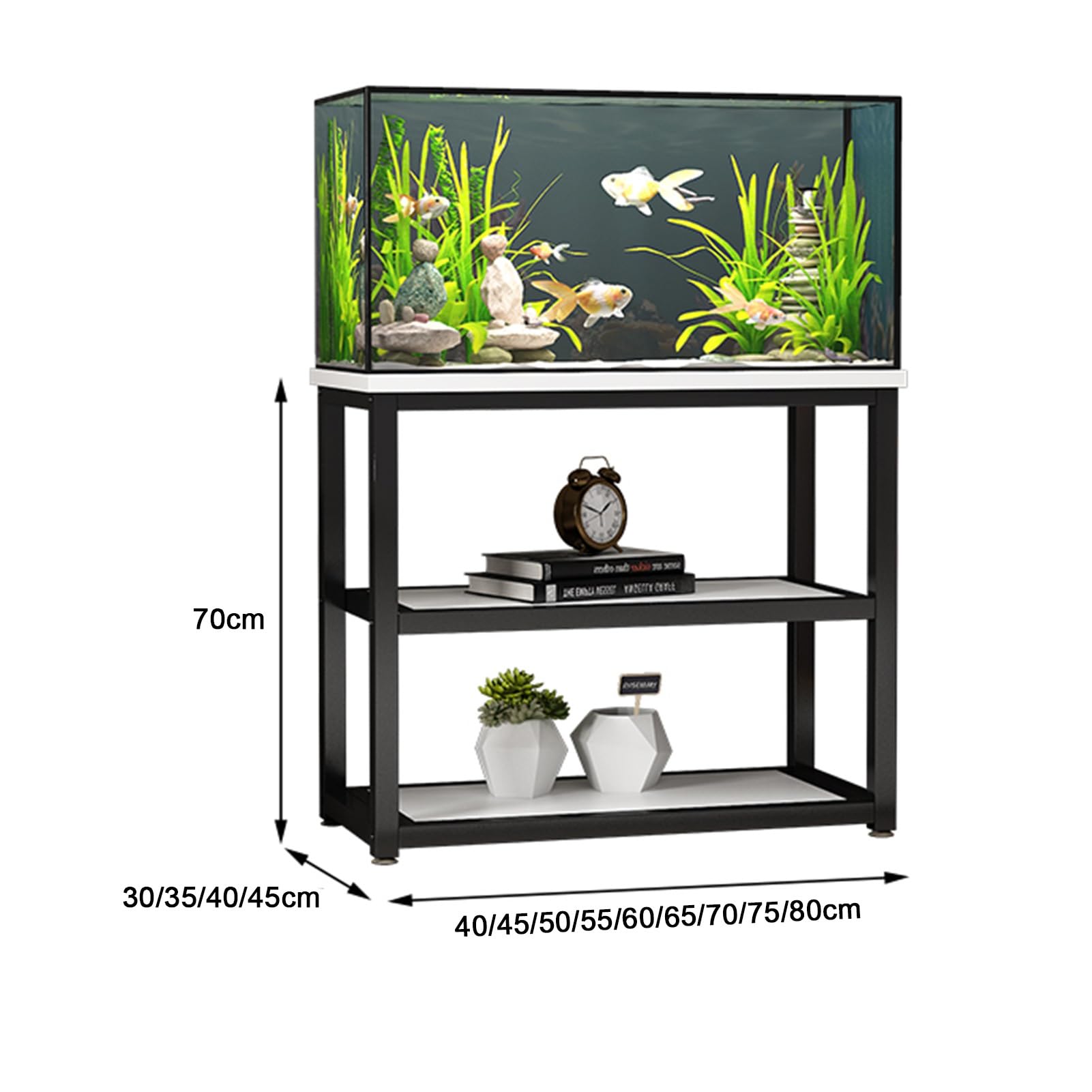 Supporto per Acquario a Doppio Strato in Metallo - Slish rium STO, Adatto per casa e Ufficio - Consente di Risparmiare Spazio per Gli Amanti dei Pesci e Gli acquariofili.