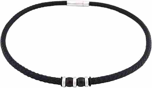 DonDon, collana in cuoio con ciondolo a croce in acciaio inox, sacchetto di velluto nero incluso
