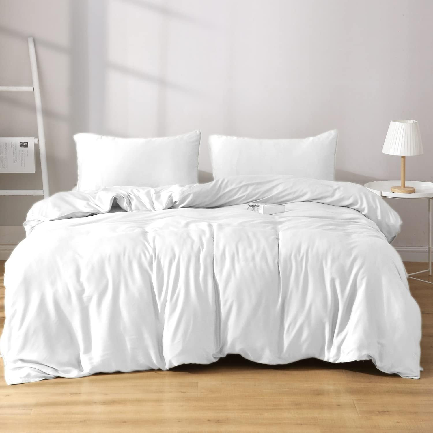JZS Duvet Cover Set Ultra Soft Microfiber Comforter Cover King Size Solid Color Bedding Cover Set with Zipper Closure (1 Duvet Cover 220x240cm and 2 pillowcases 50x75cm)