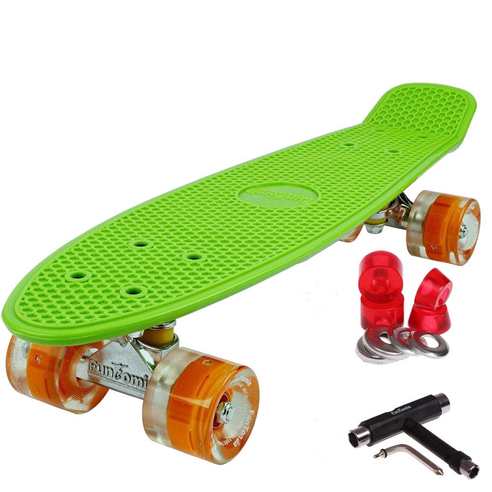FunTomia Mini Board monopatín Skateboard 57cm - con o sin LED Ruedas - Wheel 59mmx45mm (82A) - Rodamiento ABEC-11 — view 20