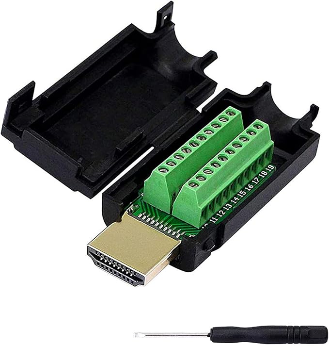 SinLoon HDMI Screw Terminal Block Adapter,Gold Plated HDMI Male to