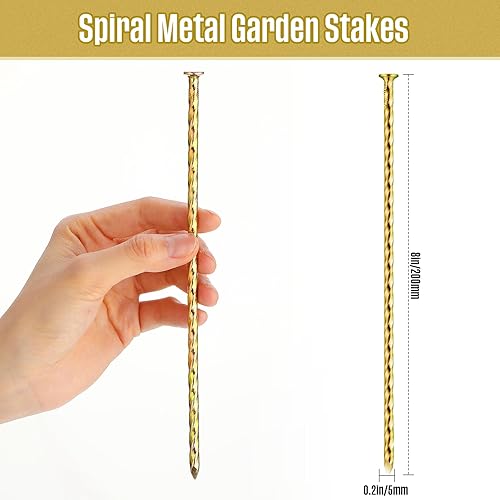 Miniatura 3 de LEIFIDE 300 estacas de metal para paisaje, estacas de césped artificial de 8 pulgadas, estacas de jardín artificiales galvanizadas en espiral para