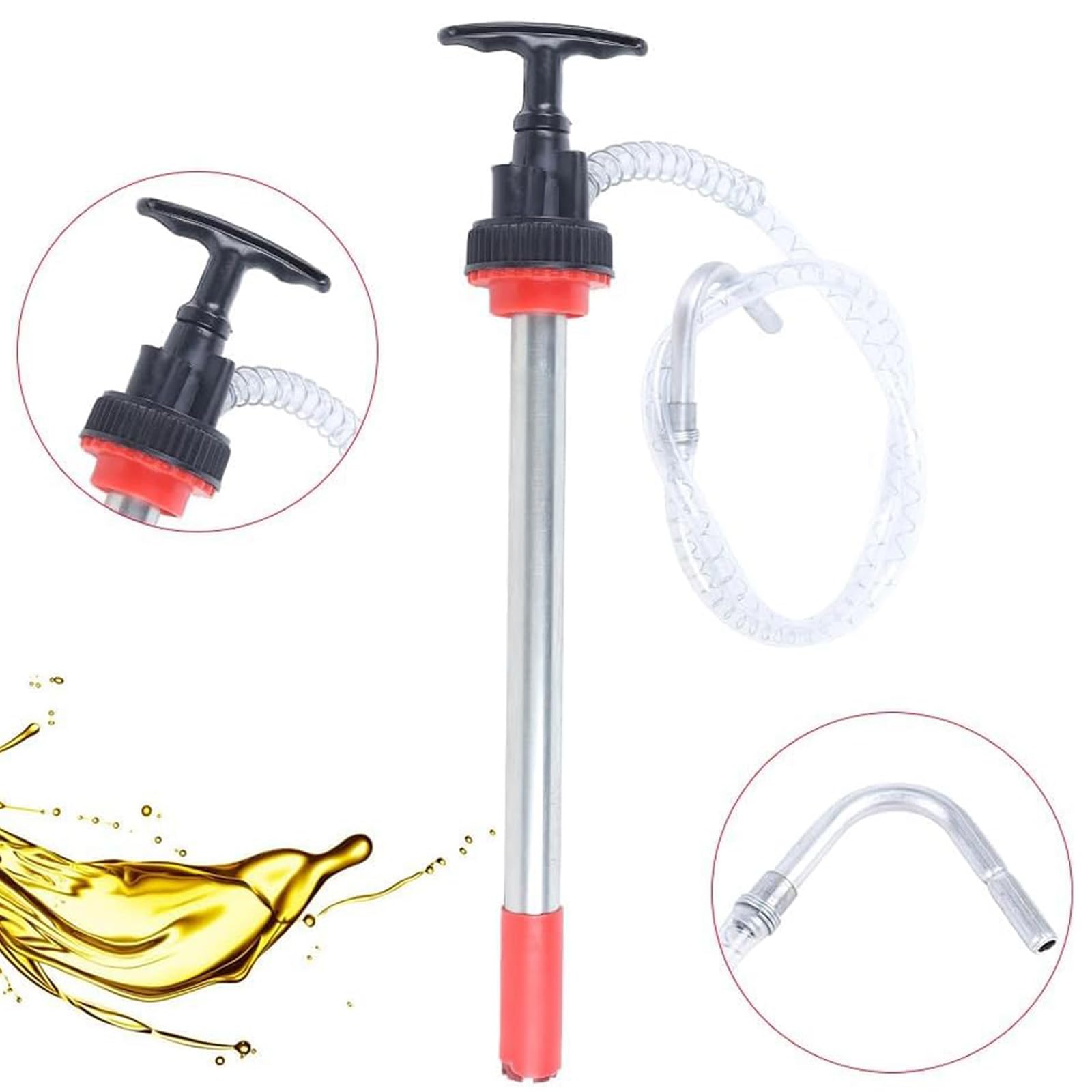 Pompes de de Liquide manuelles avec Fonction Anti-déversement et poignée Confortable pour transférer l ' Huile de conteneurs de 20 litres Pompes à Siphon de Carburant