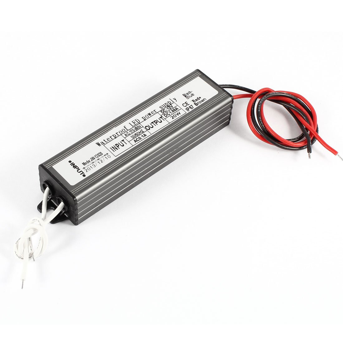 transformateur, Conducteur LED en Aluminium étanche IP67, Puissance AC 170-260V DC 12V 1,66a 20W
