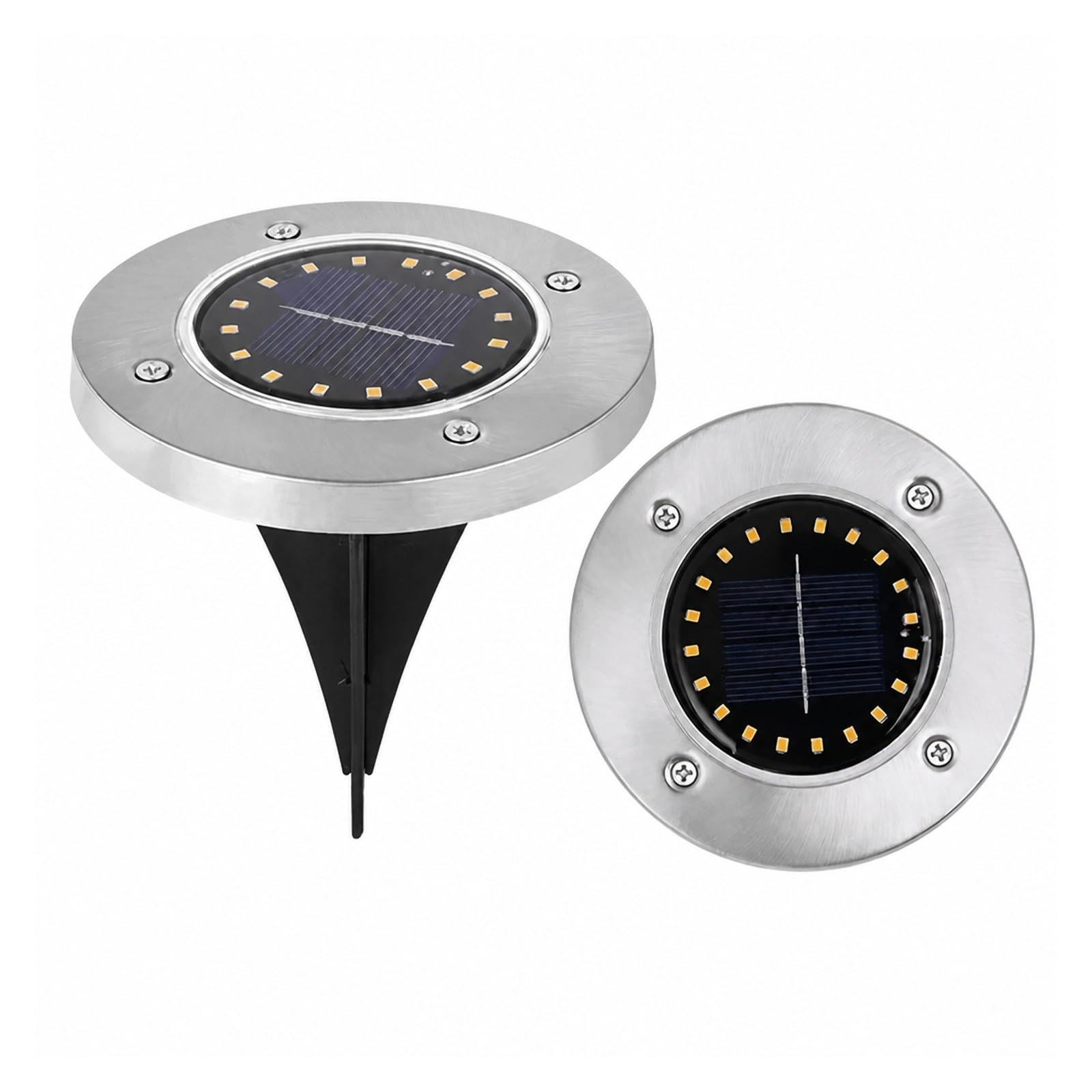 AMRTTWY In Ground Lights, Solar Lights Outdoor Disk Underground Lamp(20LED-Warm White,4Pcs)
