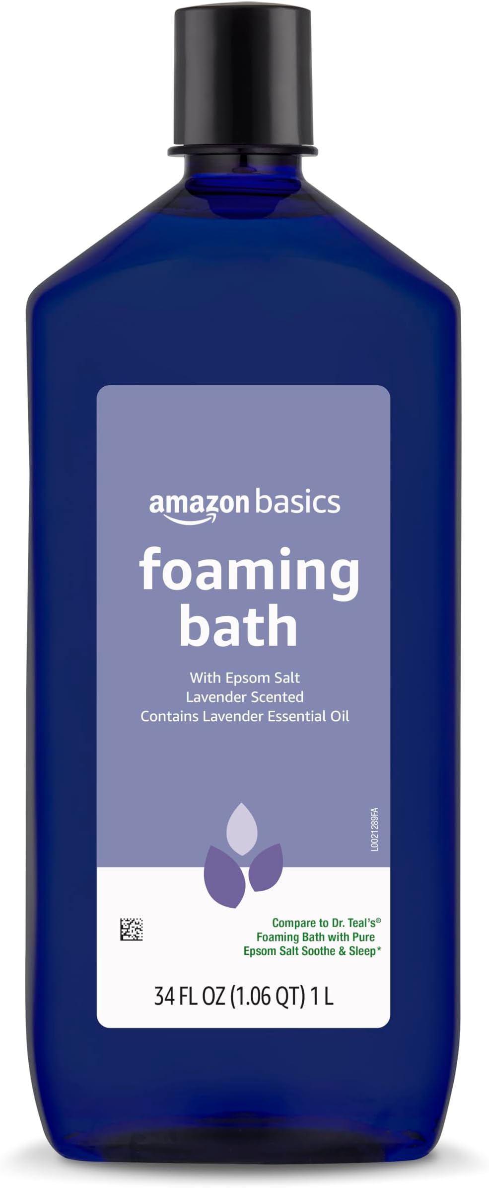 Amazon Basics Lavender Scented Foaming Bath with Essential Oil and Epsom Salt, Soothing, 34 Fluid Ounce