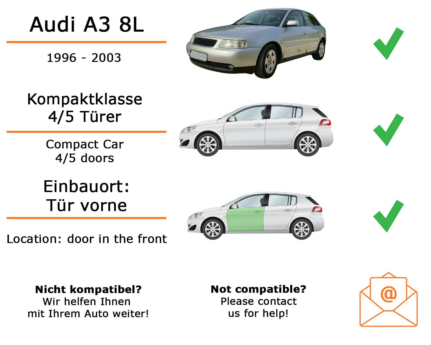 Lautsprecher Boxen Einbaupaket für Alpine SXE-1350S kompatibel mit Audi A3 8L, 4/5 türig vorne | 250W Power 2X Hochtöner 2X Frequenzweiche