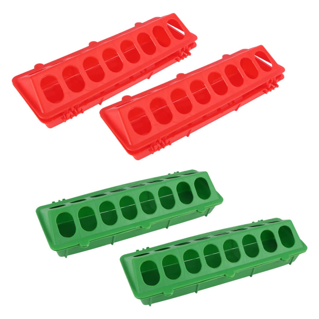 HANABASS Mangiatoia per Piccioni in Plastica 4 Pezzi Mangiatoia Professionale per Canarini e Pappagallini Facile da Pulire per Alimentazione Quotidiana