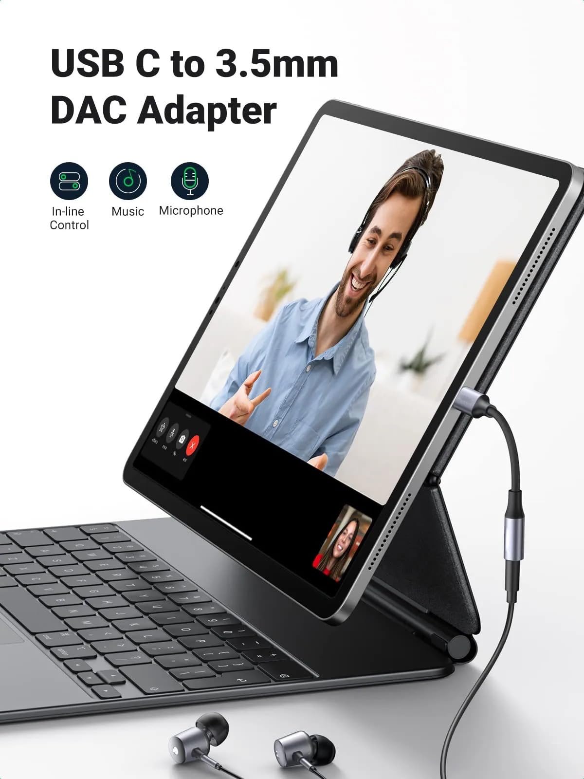 Magnet, 3,5 mm gniazdo słuchawkowe USB C, cyfrowy zestaw słuchawkowy typu C do Aux, klucz audio, chip DAC o wysokiej rozdzielczości, kompatybilny z i-Phone 15 Pro/Max, z Samsung Galaxy S23 S22, Pixel