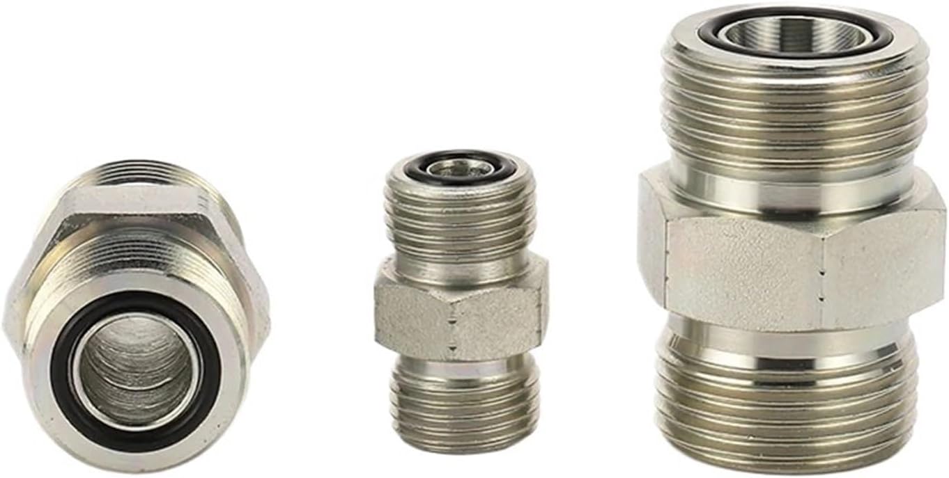 100PCS 1F-04 ORFS Male Threaded O-RING Adapters Pipe Connector Hydraulic Adapters 9/16''x18 ORFS Male Thread Straight Nipple