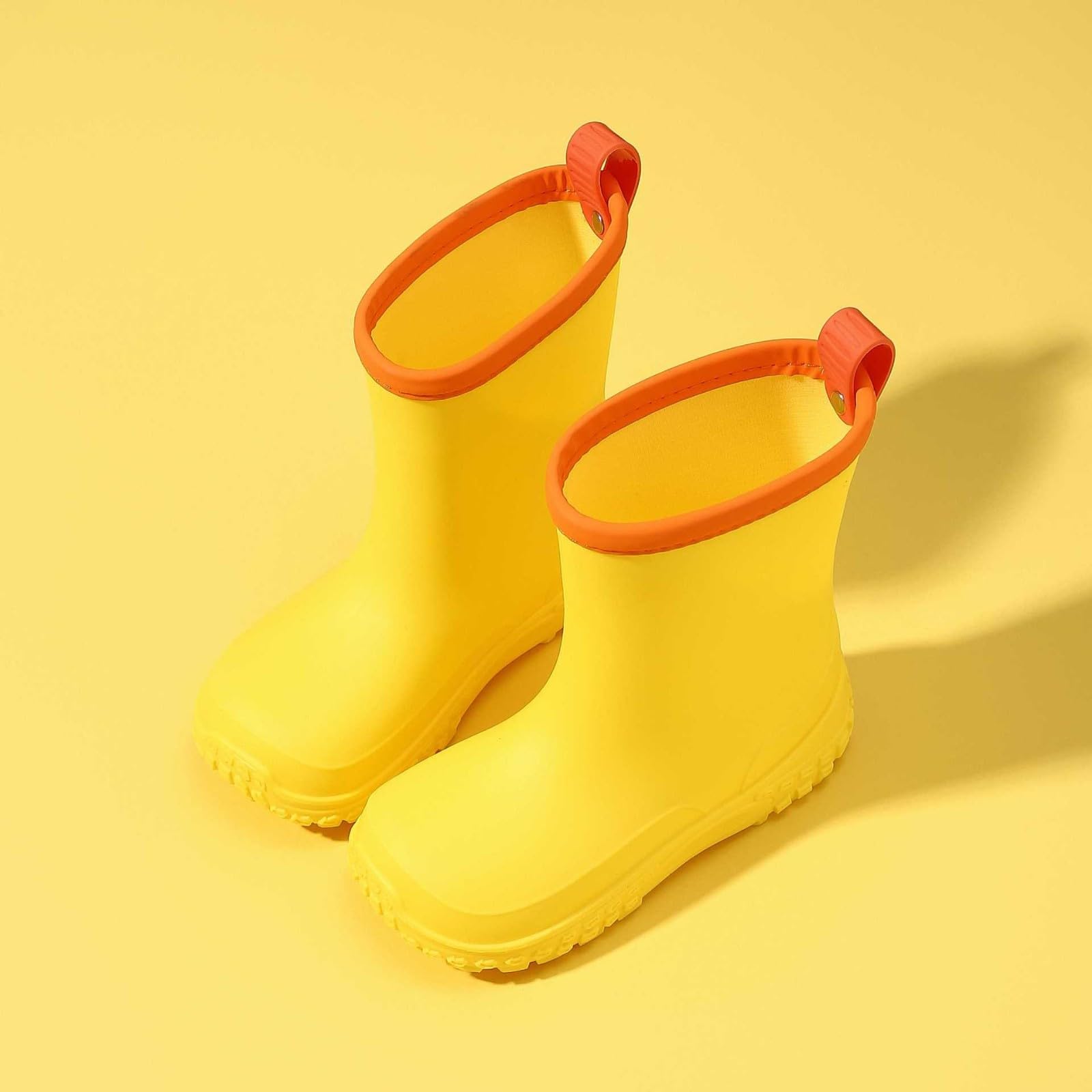 Gummistiefel Halbhoch Kinder für Jungen & Mädchen, wasserdichte Matschstiefel mit Profilsohle, Leichte Regenstiefel Garten und Flexible Regenstiefel