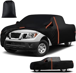 Waterproof Truck Cover Custom Fit for 2004-2021 Nissan Frontier Crew Cab 5" & King Cab 6.1", All Weather Full Outdoor Pickup Cover, Sun UV Windproof Dust Protect Car Cover