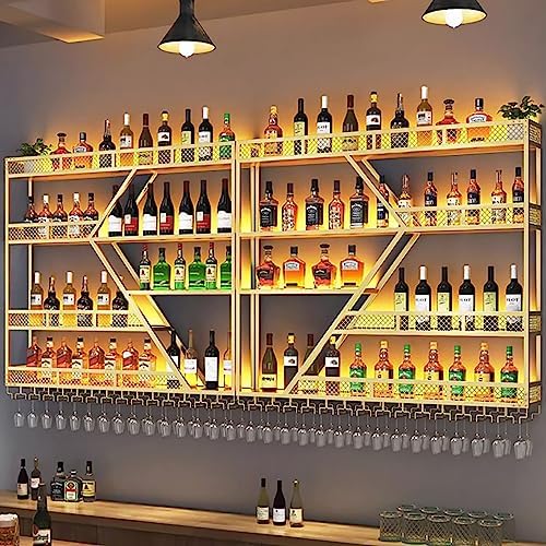 Modern Wall Mounted Wine Rack,Bar Unit Floating Shelves